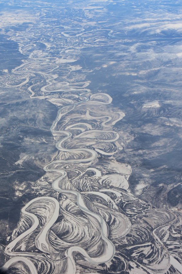 Patterns of Yakutia. Siberian river as it is. 