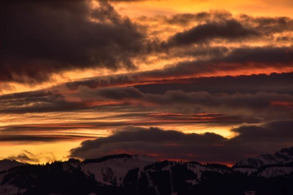 Sunset clouds over Saint-Gervais-les-Bains